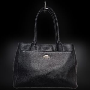 Coach Black Leather Tote Bag